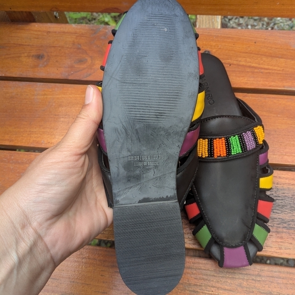 NWT FARM Rio Multicolor Beaded Mules - Picture 4 of 4